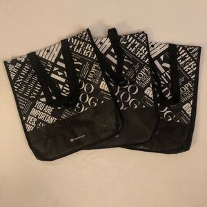 Bundle of 3 Lululemom Large Tote Bags - Black